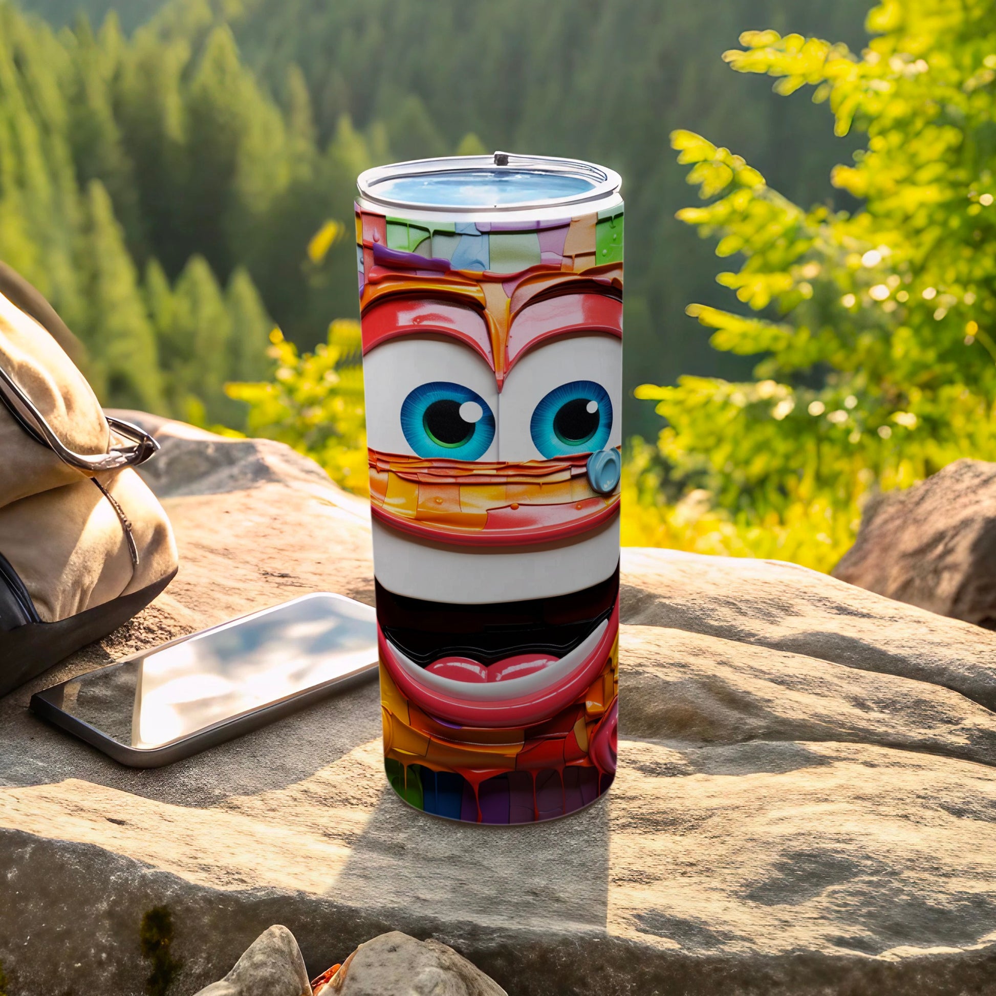 Colorful Cartoon Face Insulated Travel Tumbler Cup