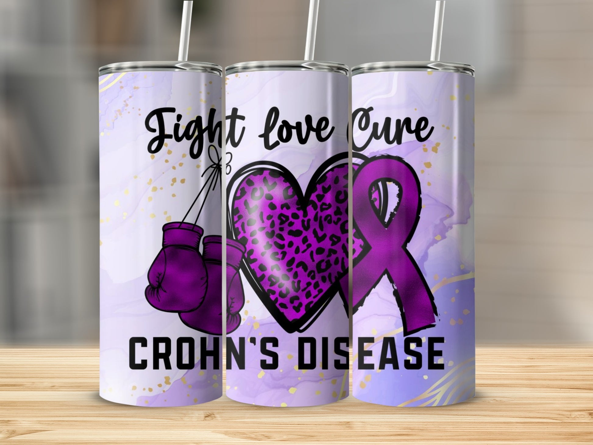 Fight Love Cure Crohn's Disease Awareness Tumbler