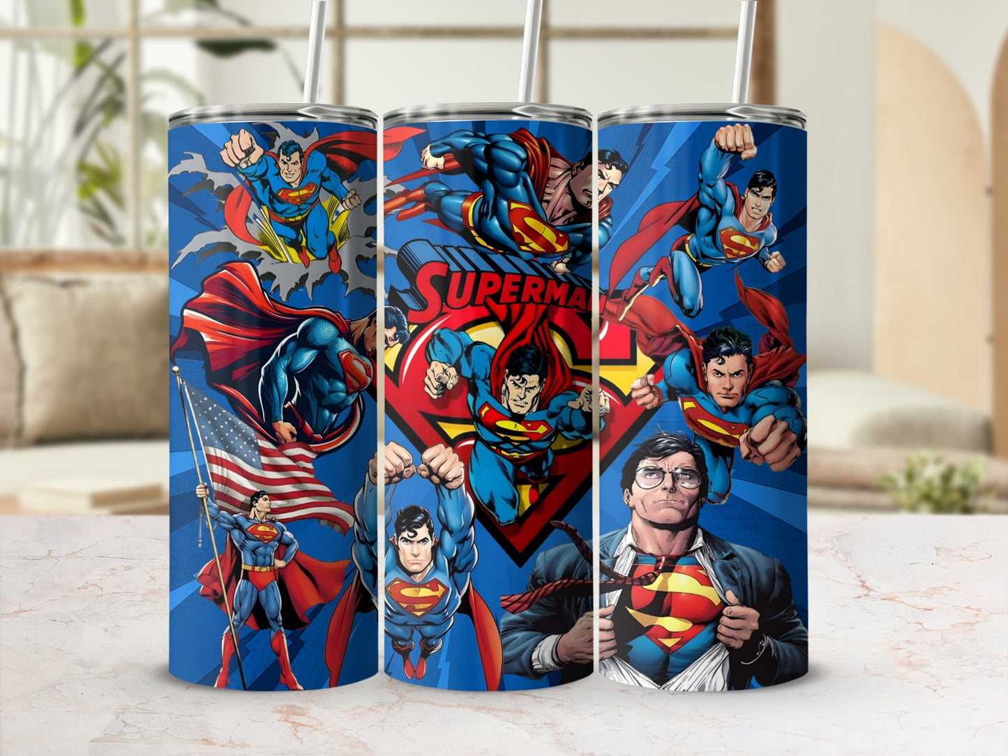 Superman Comic Design Insulated Tumbler Cup Product