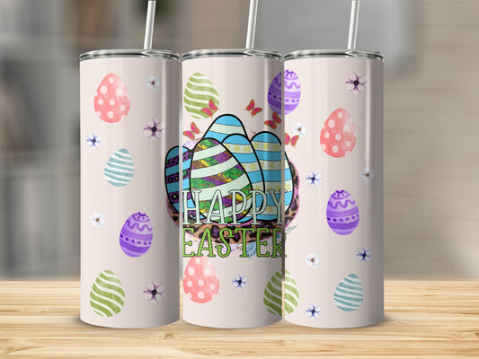 Pastel Colorful Happy Easter Eggs Butterflies Floral product type