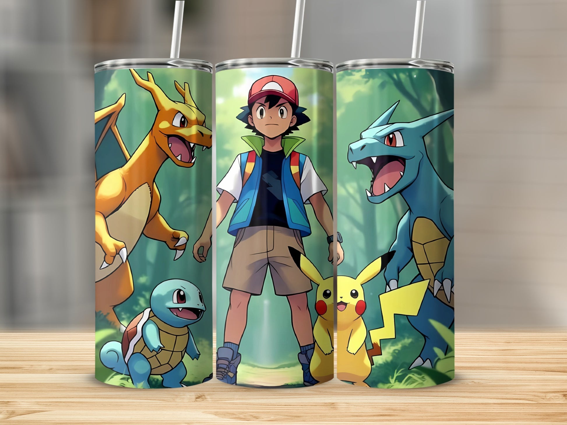 Ash Ketchum and Pokémon Friends Outdoor Tumbler