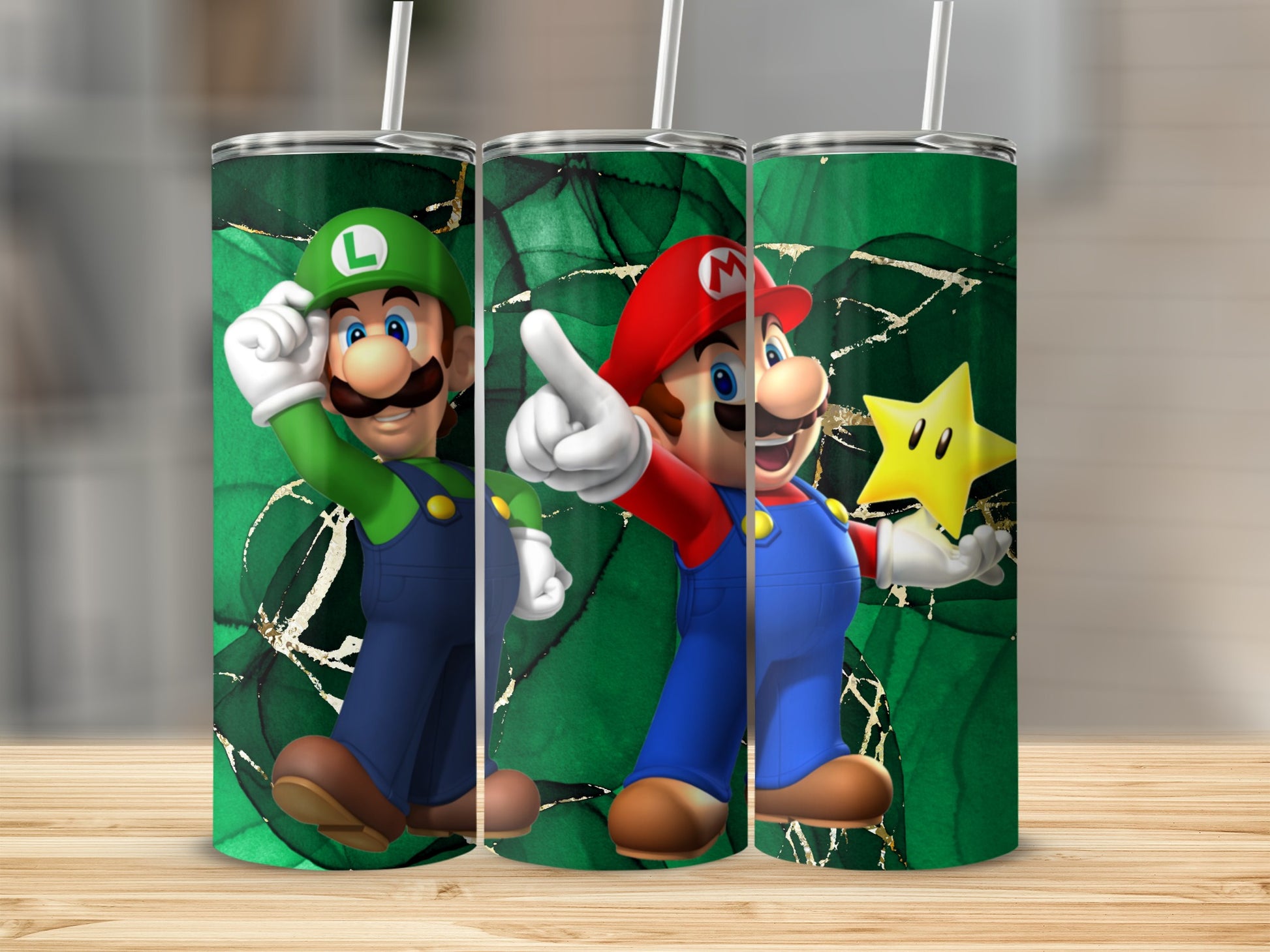 Mario and Luigi Themed Stainless Steel Tumbler Cup