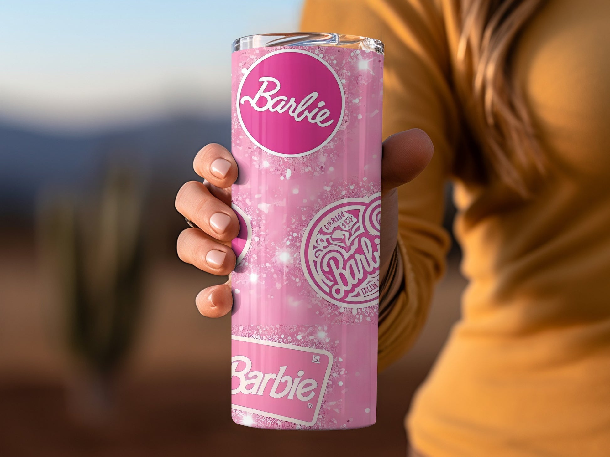 Barbie Themed Pink Sparkle Insulated Tumbler Cup