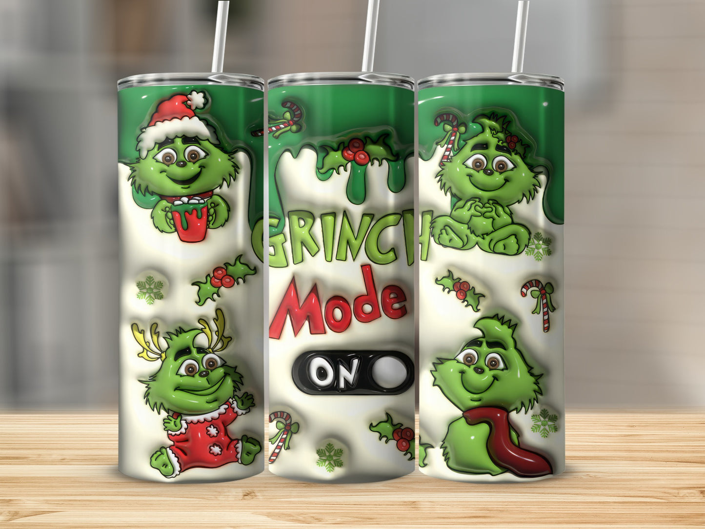 Grinch Mode ON Christmas Themed Tumbler product
