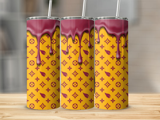 Arizona Cardinals Pattern Drips Dripping Down Style Tumblers