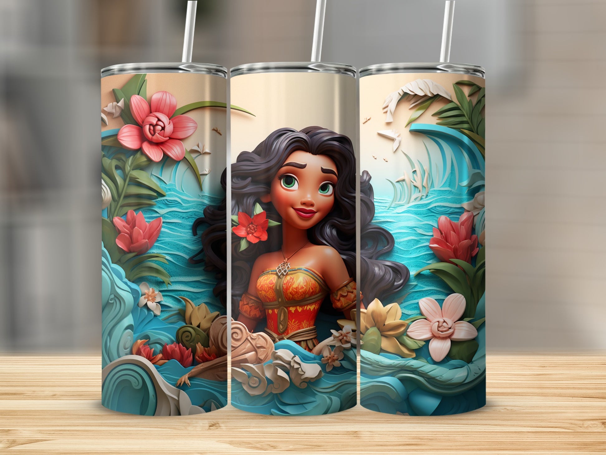 Tropical Island Princess Stainless Steel Tumbler