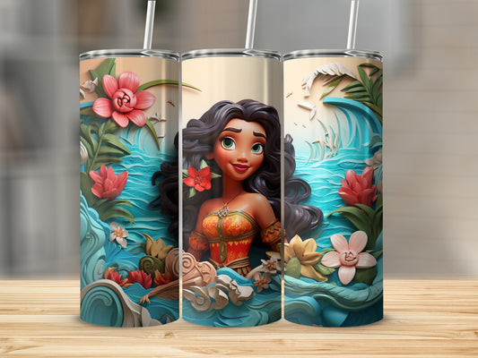 Tropical Island Princess Stainless Steel Tumbler
