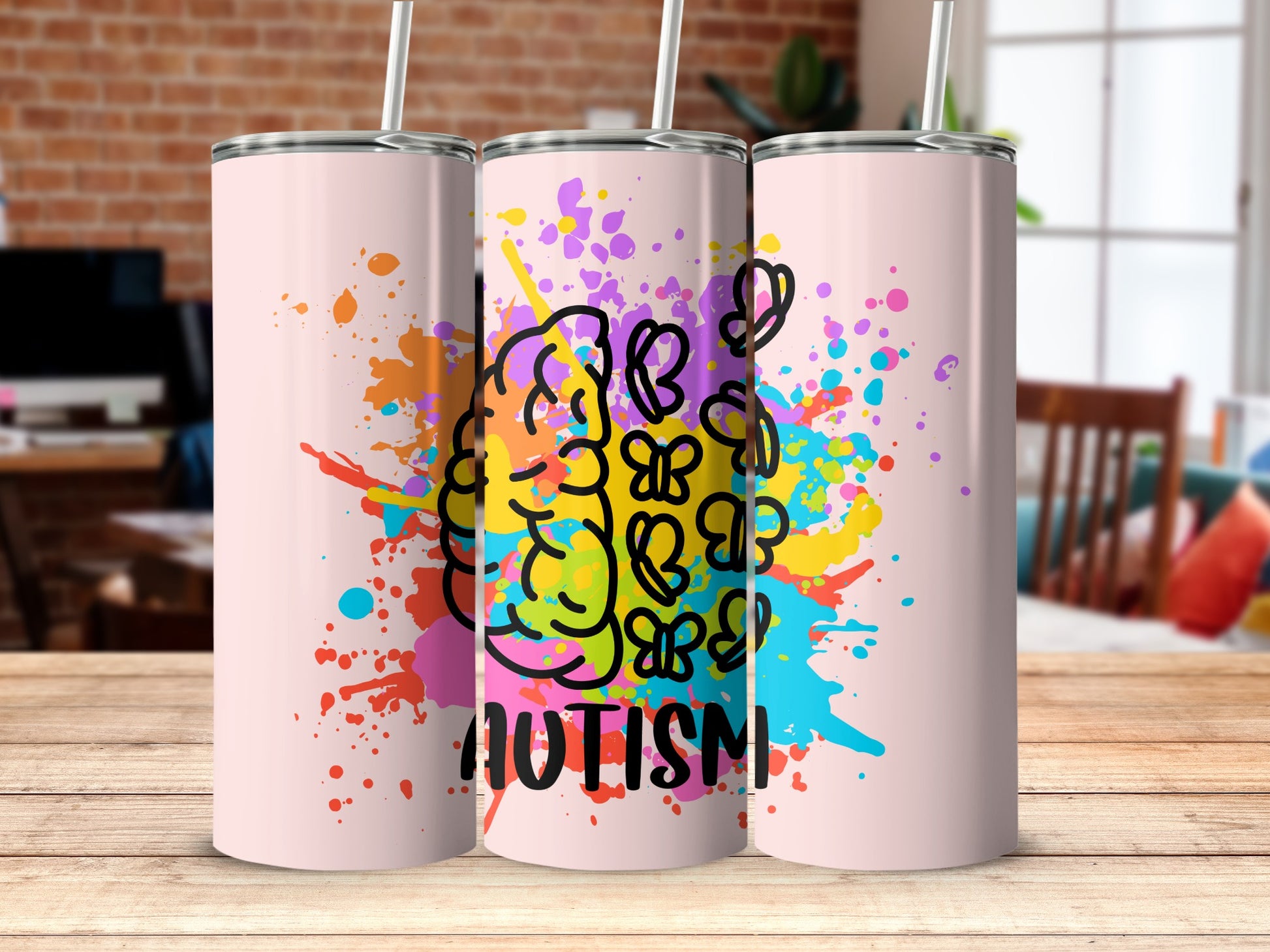 Colorful Autism Awareness Tumbler Cup
