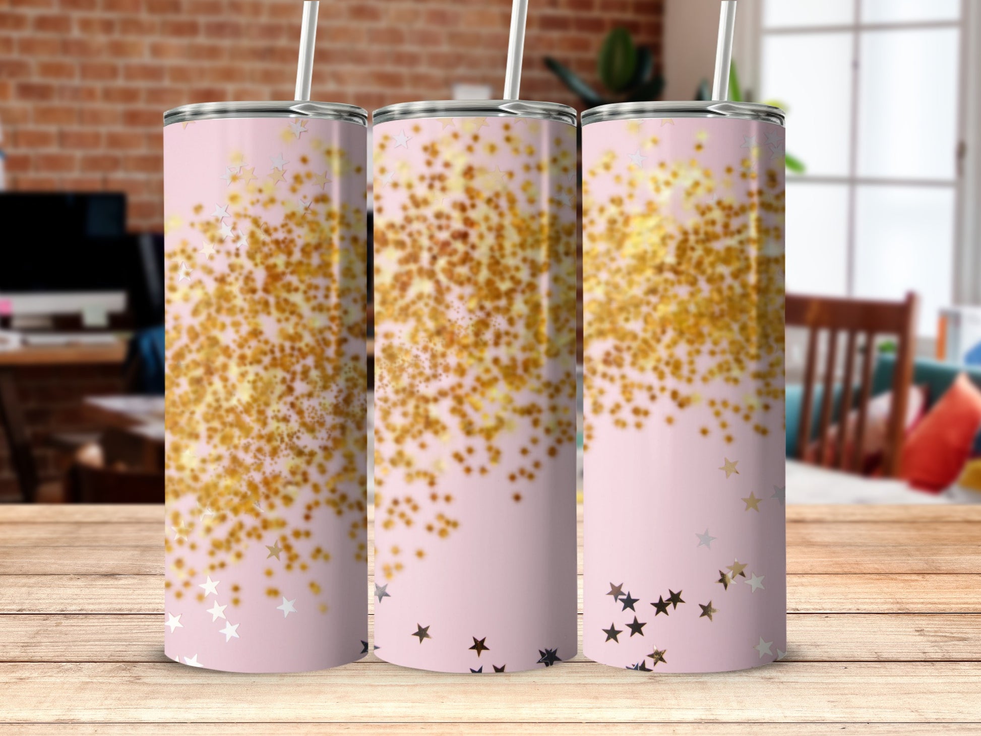 Glitter Confetti Design Double-Wall Insulated Tumbler