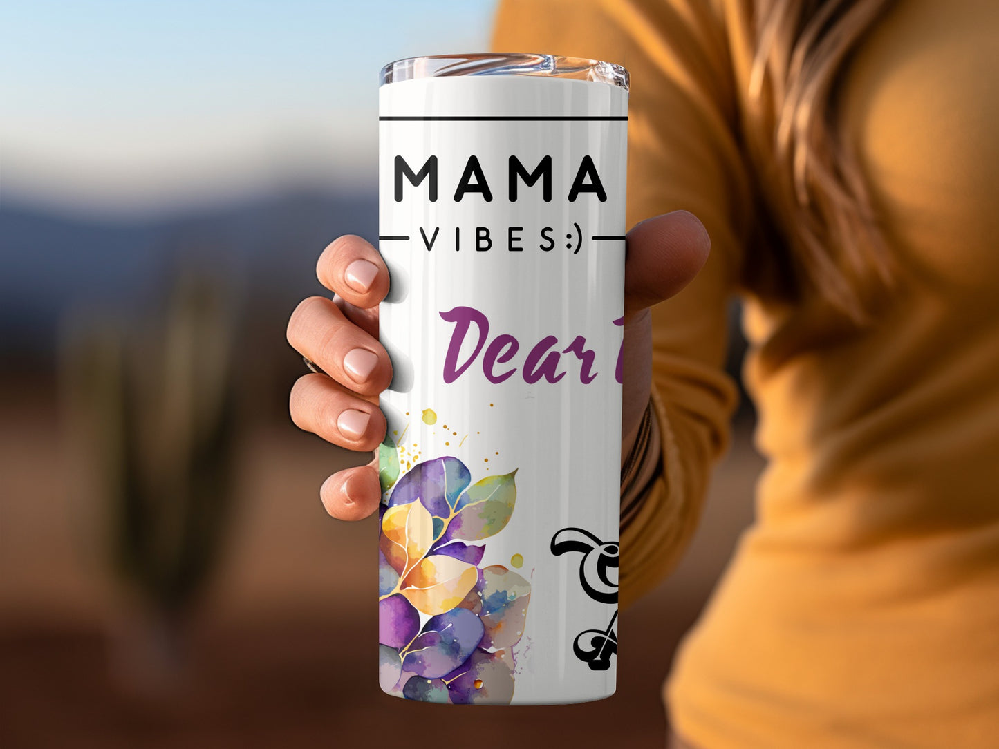 Mama Vibes Dear Product with Colorful Leaf Design