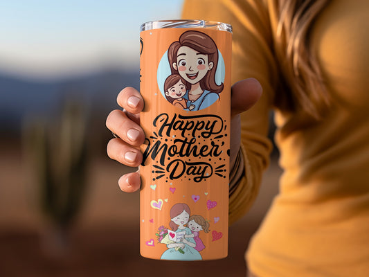 Happy Mother's Day Orange Travel Tumbler Product