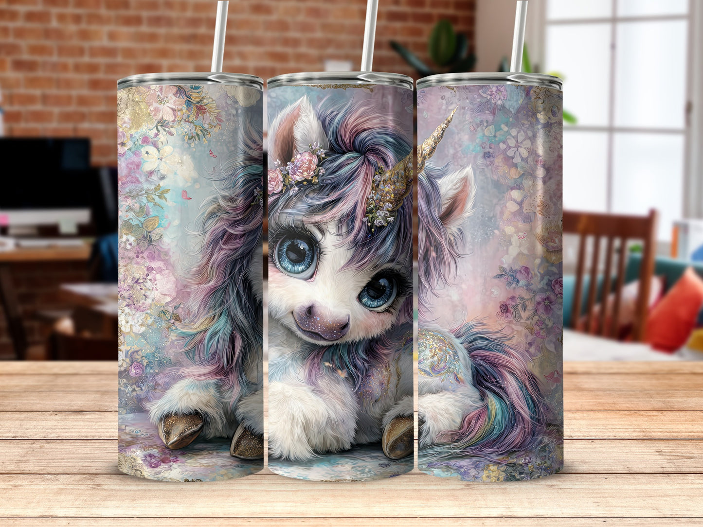 Adorable Unicorn Artwork Insulated Tumbler Product