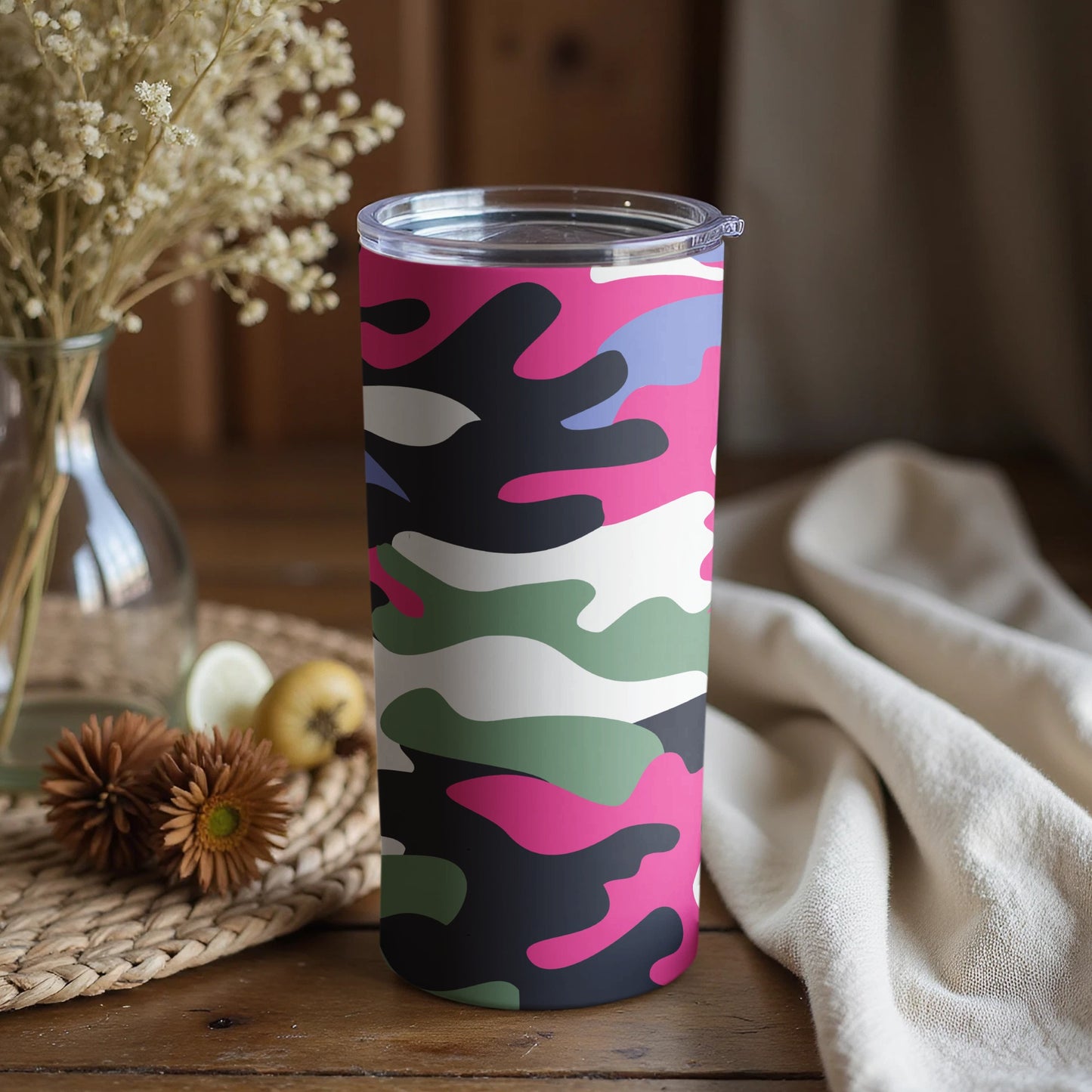 Colorful Camouflage Design Insulated Travel Tumbler