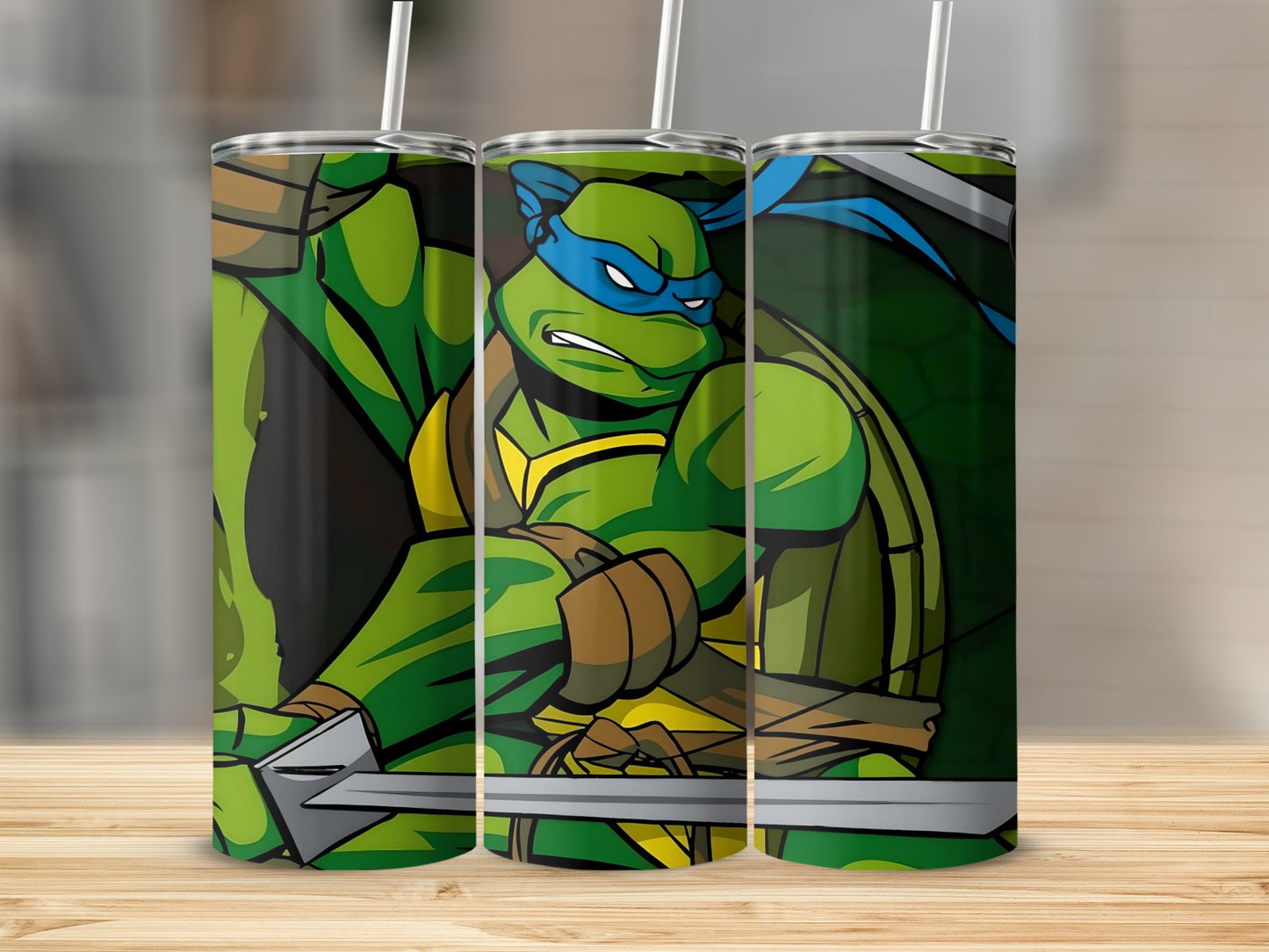 Ninja Turtle with Blue Mask Design Tumbler Cup
