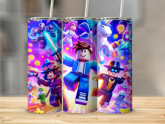 Vibrant Gaming Characters Tumbler Cup Set for Kids and Teens