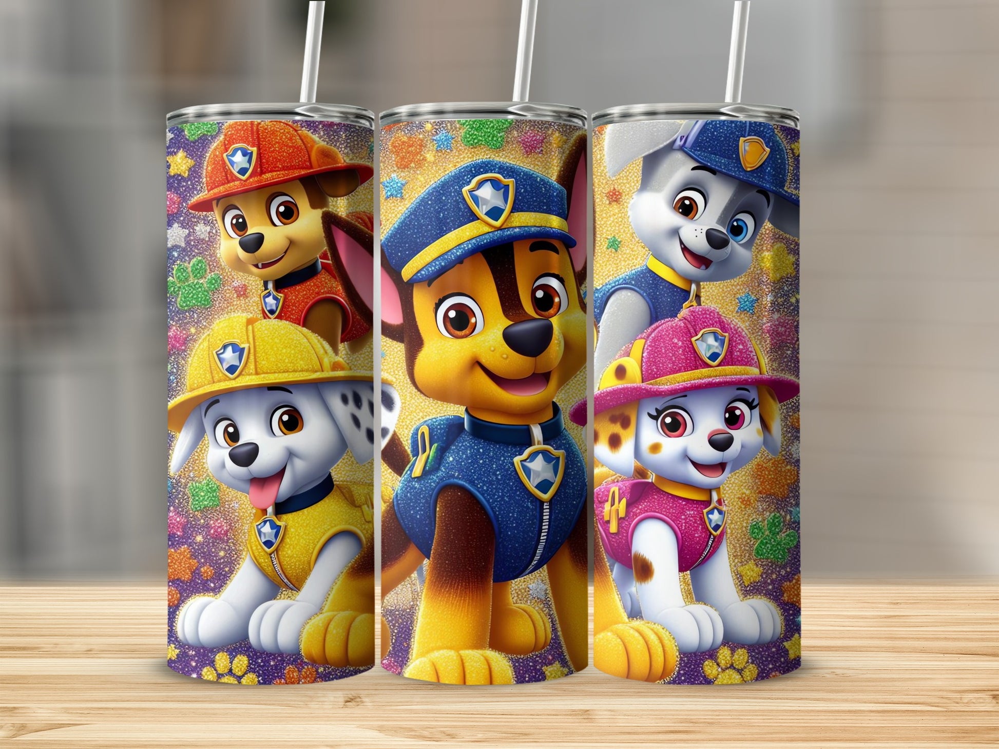 Colorful Canine Team Design Stainless Steel Tumbler