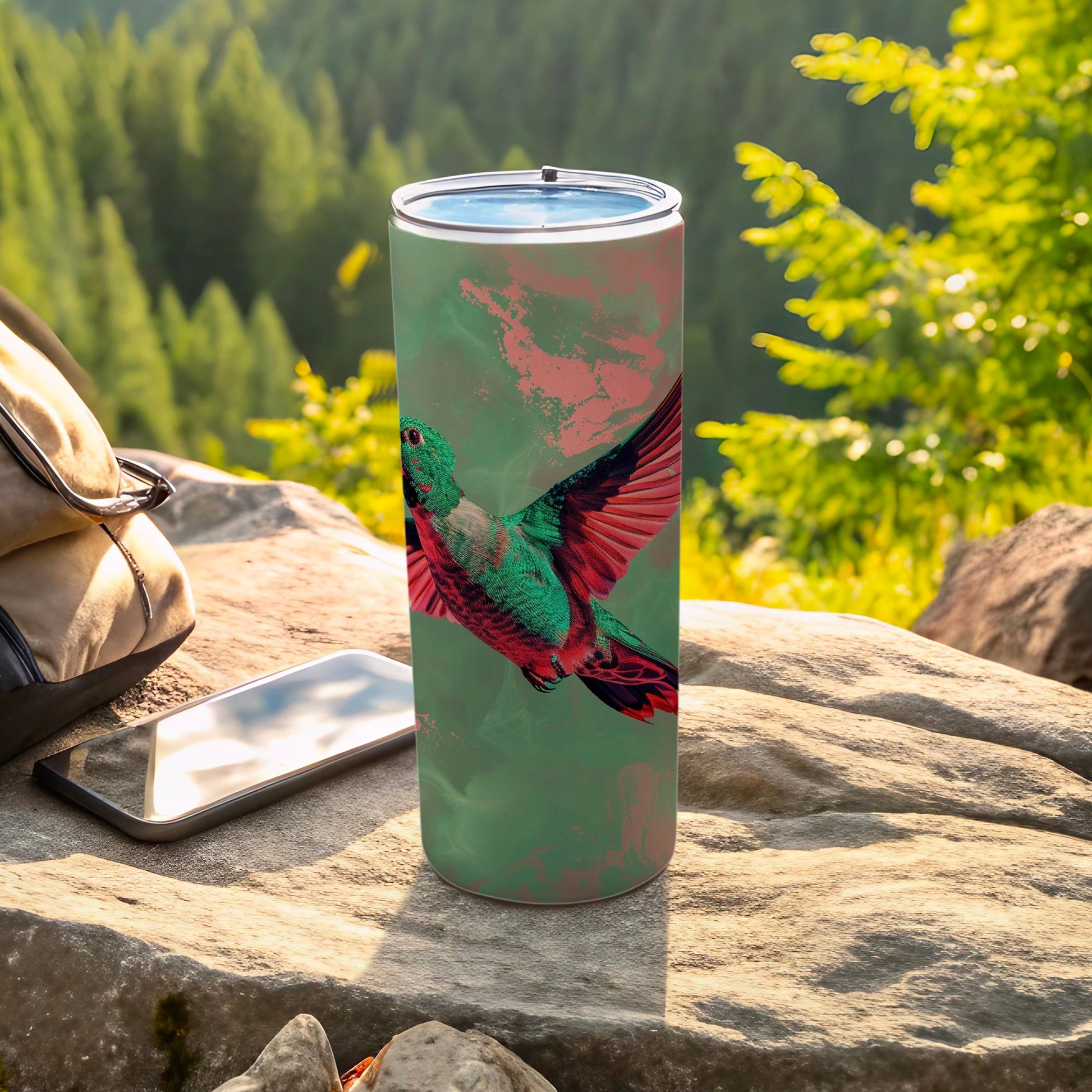 Emerald Ruby Hummingbird Bird Travel Tumbler product type
Hummingbird
Bird
Nature
Wildlife
Tumbler
Drinkware
Travel
Outdoor
Green
Red
Emerald
Ruby
Colorful
Tropical
Forest
Mountain
Adventure
Camping
Gift
Unique