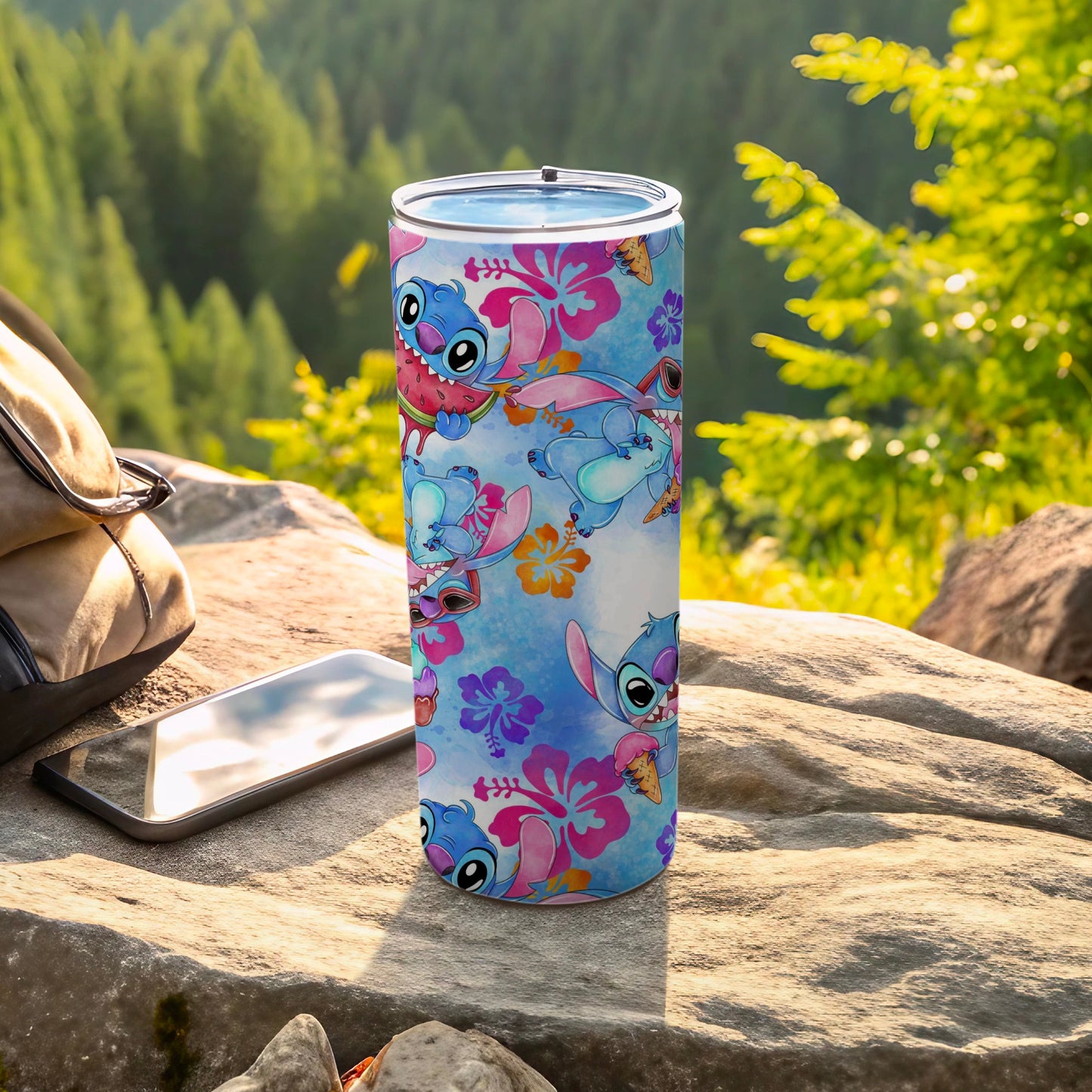 Colorful Floral Cartoon Character Insulated Tumbler