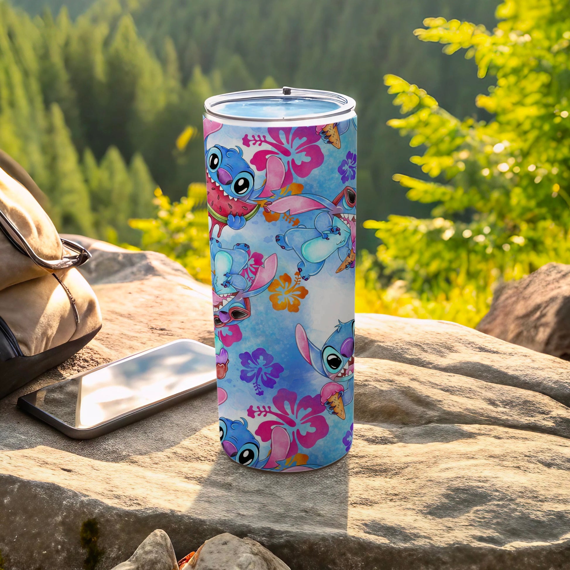 Colorful Floral Cartoon Character Insulated Tumbler
