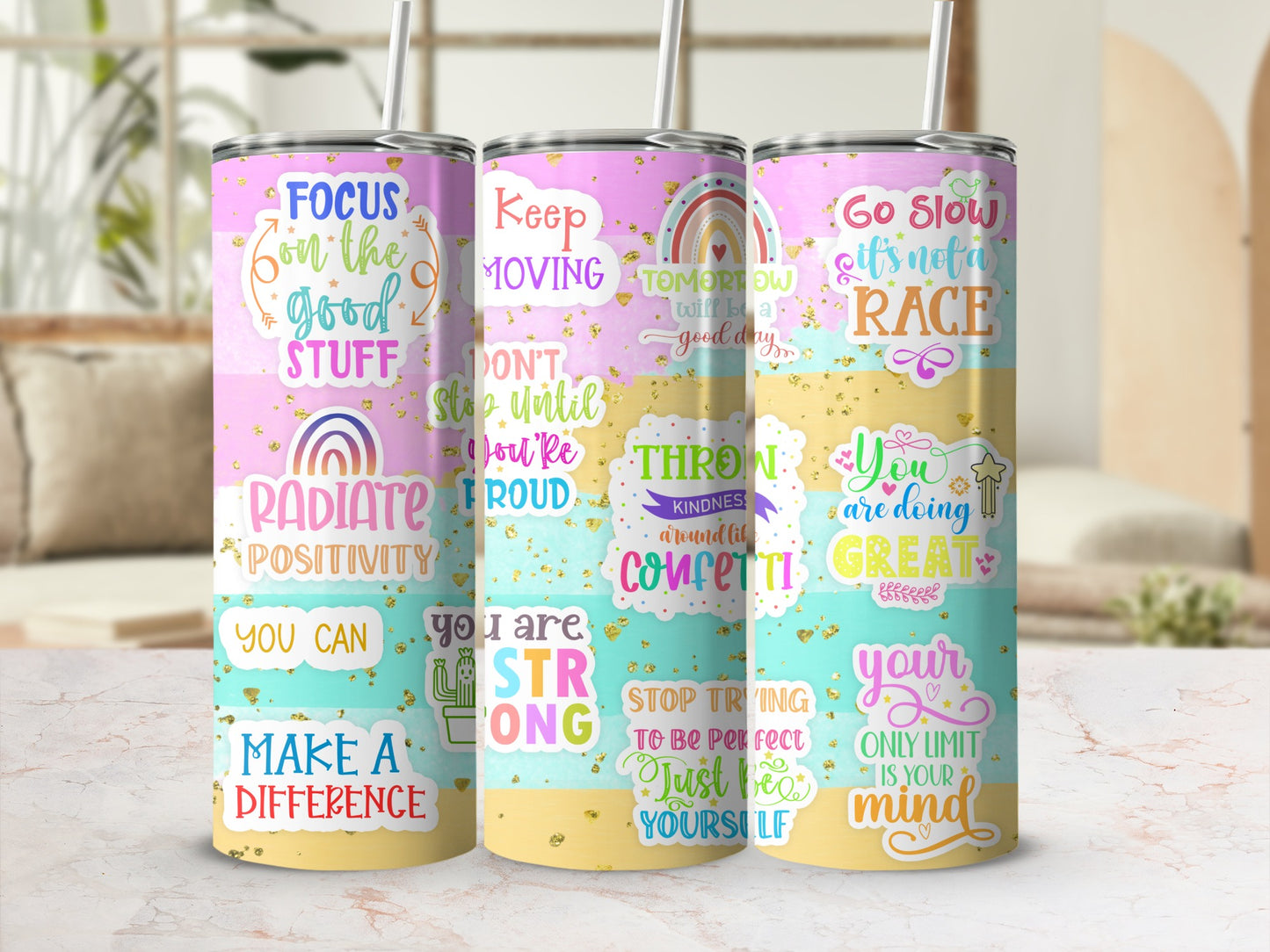 Motivational Quotes Custom Tumbler for Positive Vibes