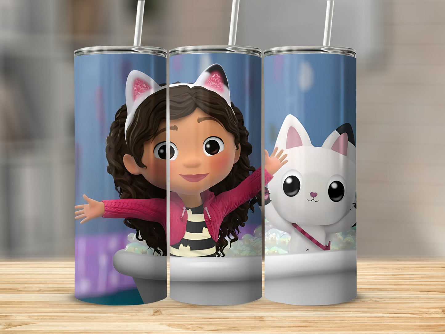 Cute Character and Cat Animated Kid's Tumbler