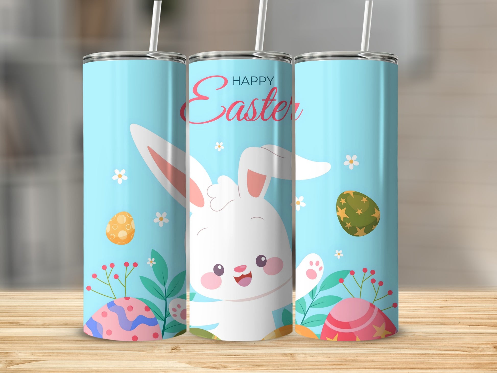 Cute Happy Easter Bunny and Egg Travel Mug Product