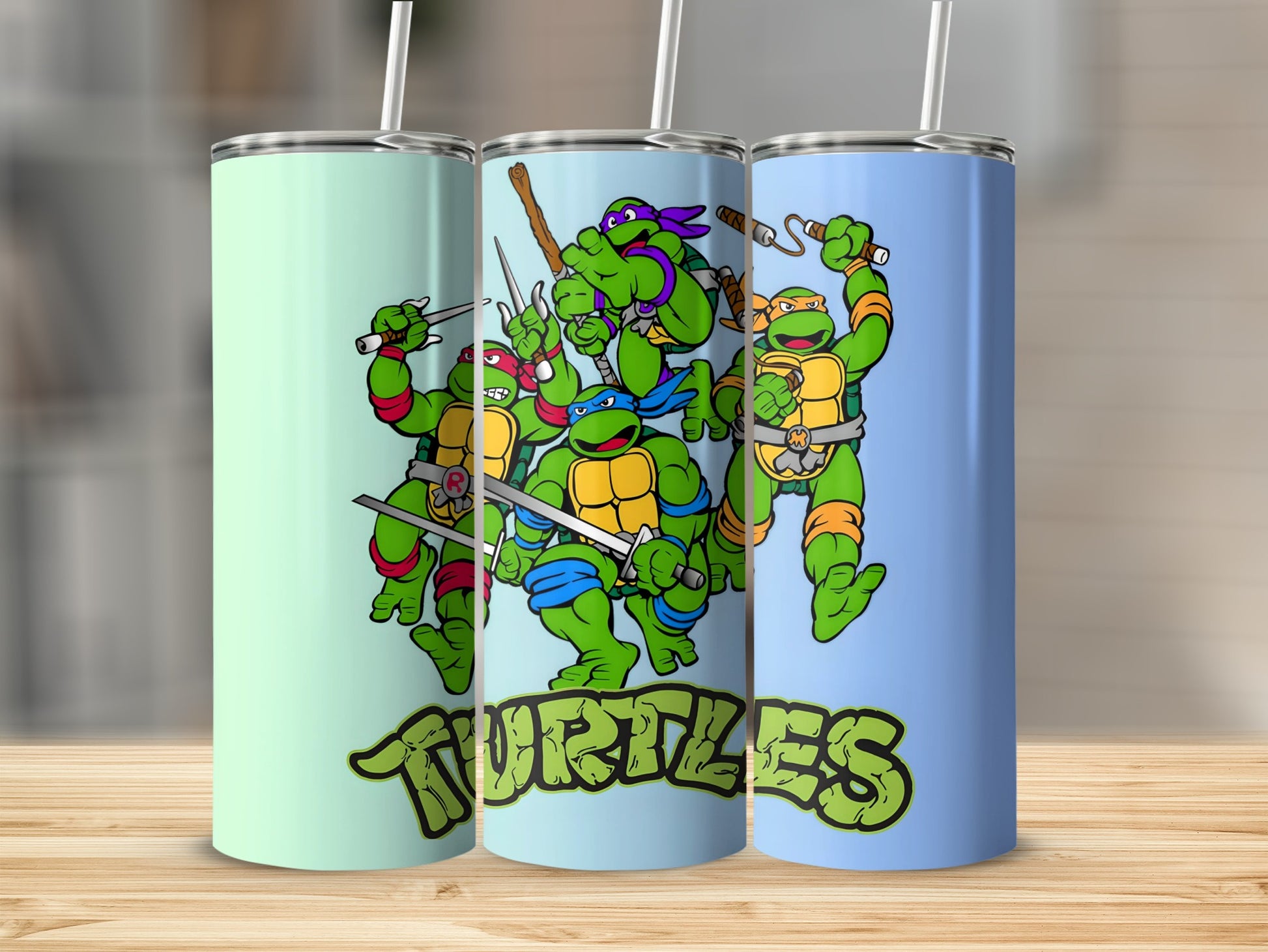 Retro Turtles Characters Custom Drink Tumbler