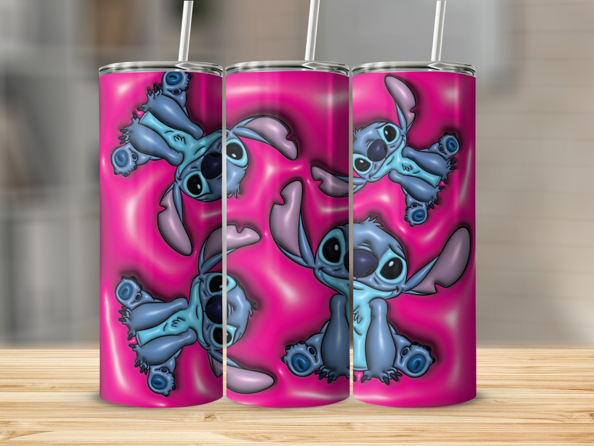 Cute Blue Alien Character Insulated Drinkware