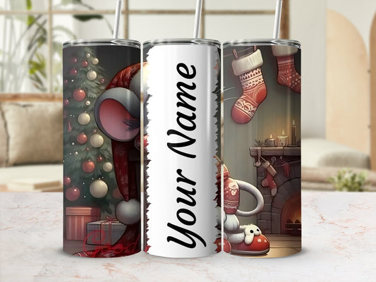 Personalized Christmas Festive Tumbler with Decorations