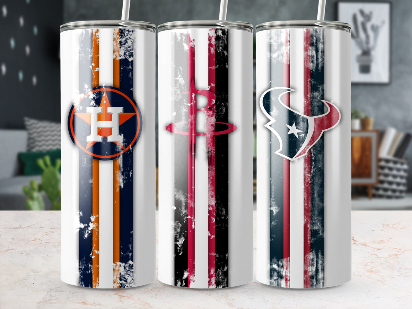 Vintage Houston Sports Teams Triple Insulated Tumbler