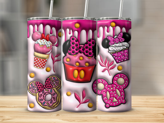 Cute Pink Dripping Frosting Design Tumbler Cups