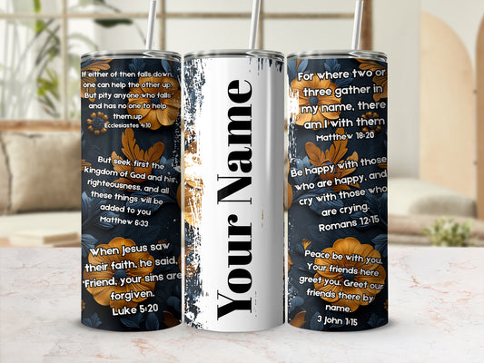 Custom Drink Tumbler with Inspirational Bible Verses