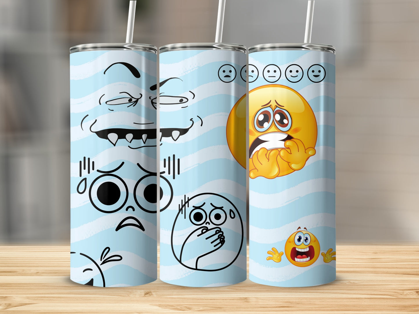 Funny Emoji Expressions Tall Tumbler Cup for Daily Use