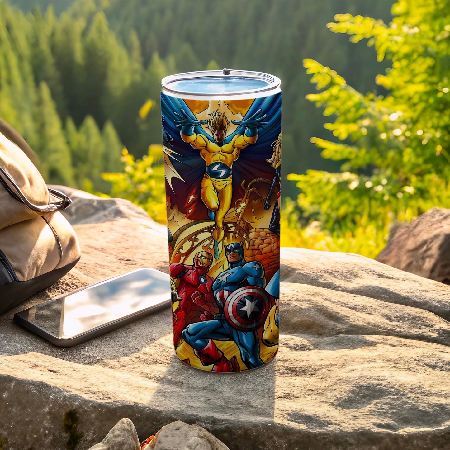 Superhero Themed Travel Tumbler Perfect for Adventures