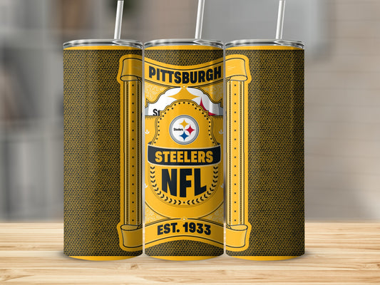 Pittsburgh Steelers NFL Est. 1933 Detailed Artwork Tumbler