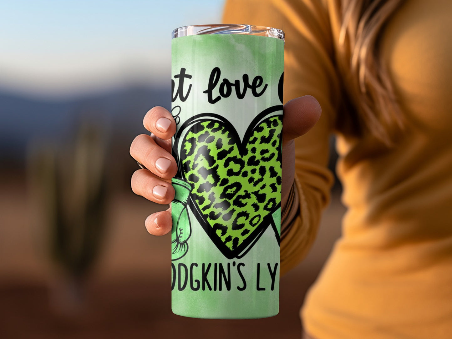 Leopard Print Heart Love Hodgkin's Lymphoma Tumbler