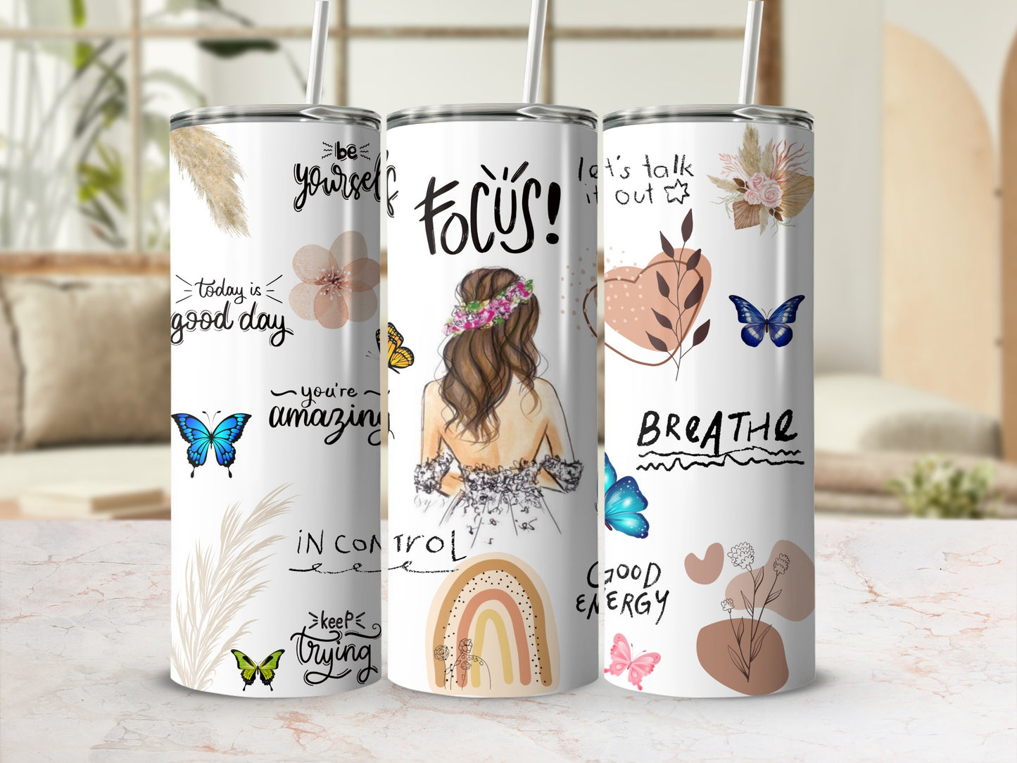 Motivational and Inspirational Art Tumblers for a Positive Day