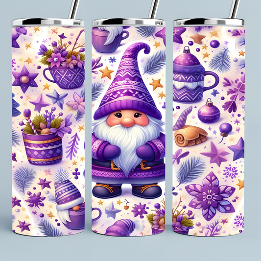 Purple Valentine Gnome Tumbler
