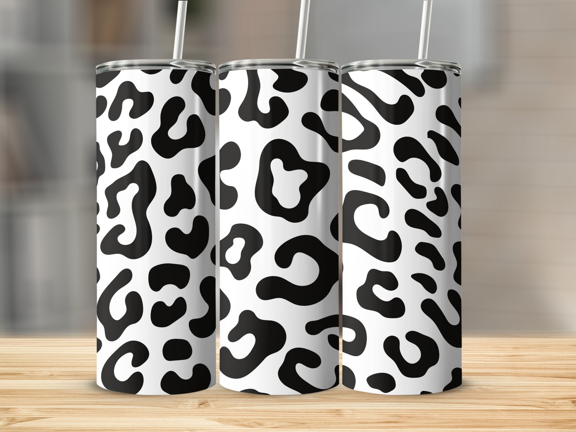Black and White Abstract Pattern Drink Tumbler