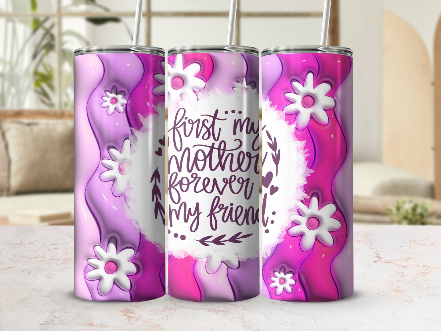 Floral Design Mother's Day Gift Tumbler for Friends