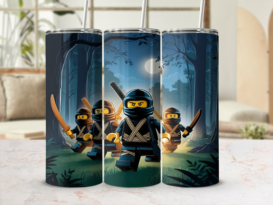 Ninjas in a moonlit forest on a tumbler.