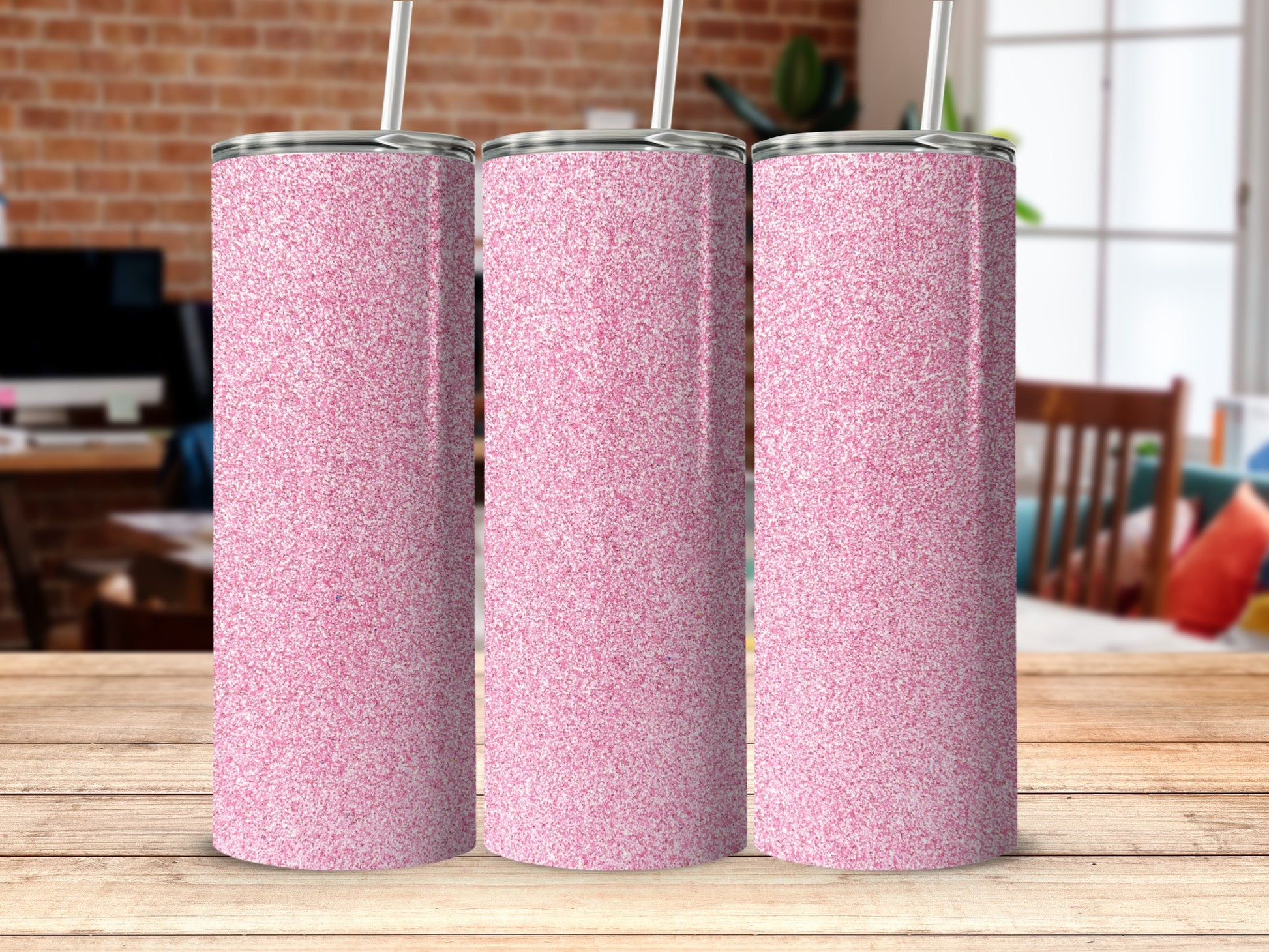 Sparkling Pink Glitter Tumbler Enhances Any Beverage
