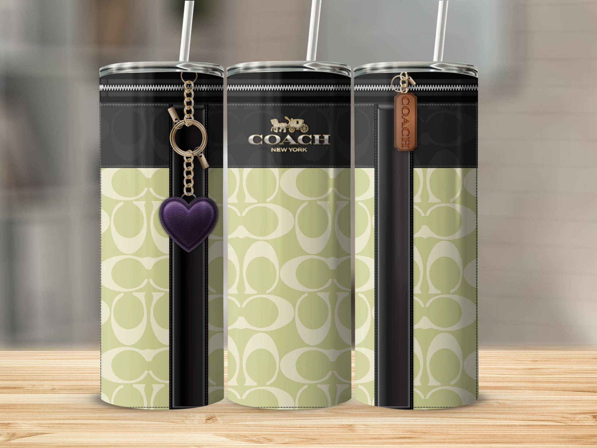 Stylish Coach New York Logo Mug with Heart Charm