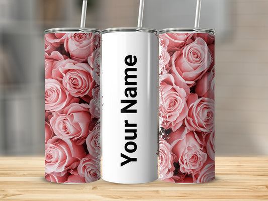 Personalized Floral Rose Design Custom Tumbler Cup