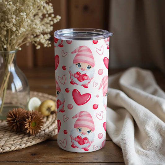 Cute Gnome and Hearts Insulated Tumbler Cup