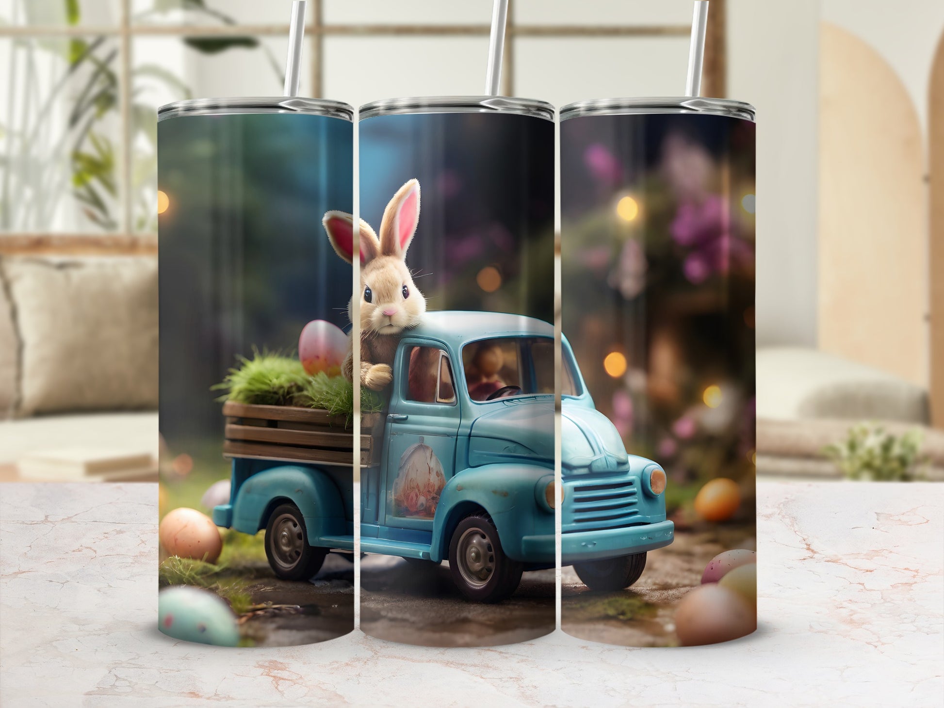 Easter Bunny Blue Truck Eggs Spring Celebration product type