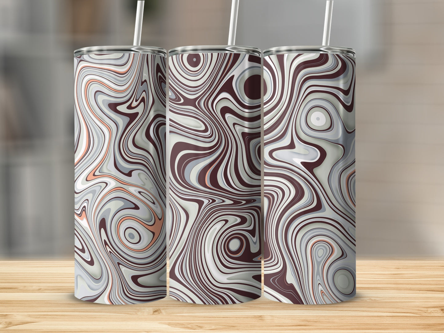Artistic Swirls of Color Unique Patterned Design Tumblers