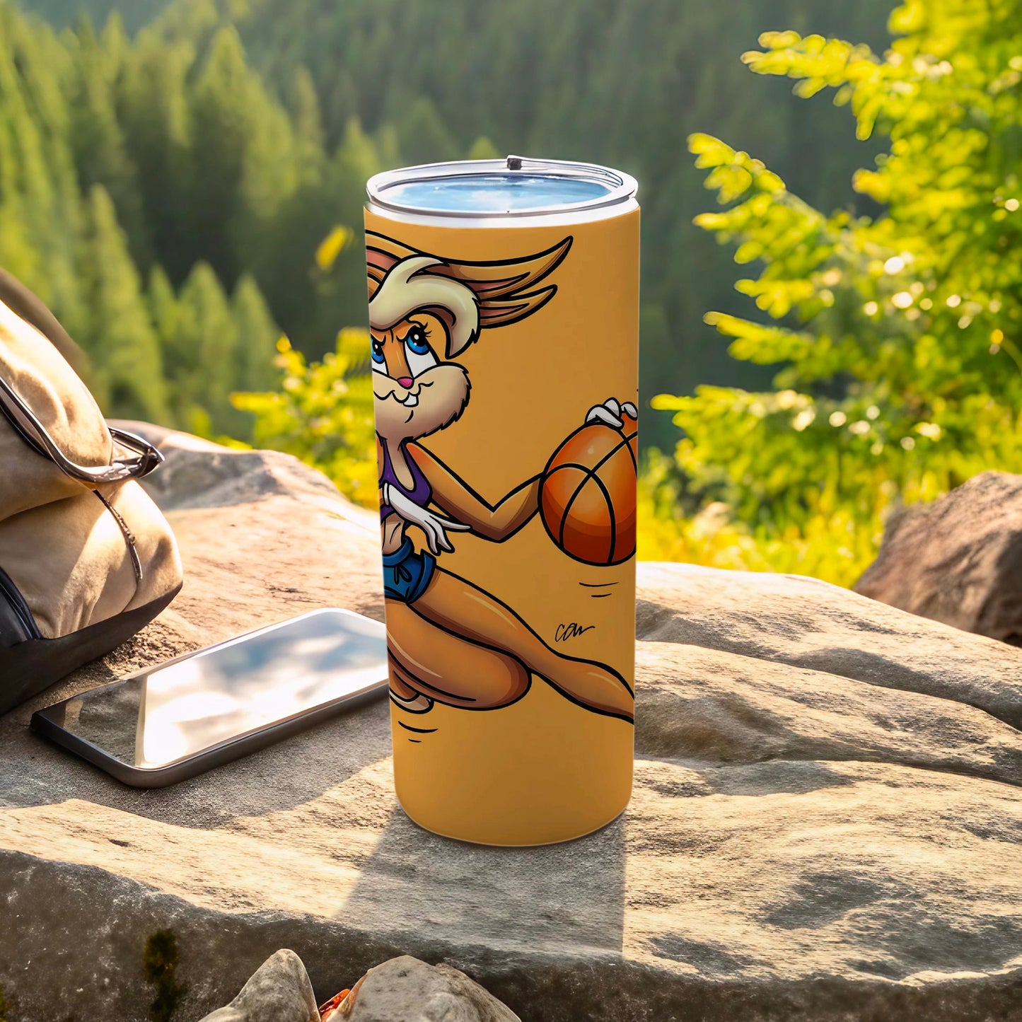 Cartoon Character Basketball Themed Insulated Tumbler Cup