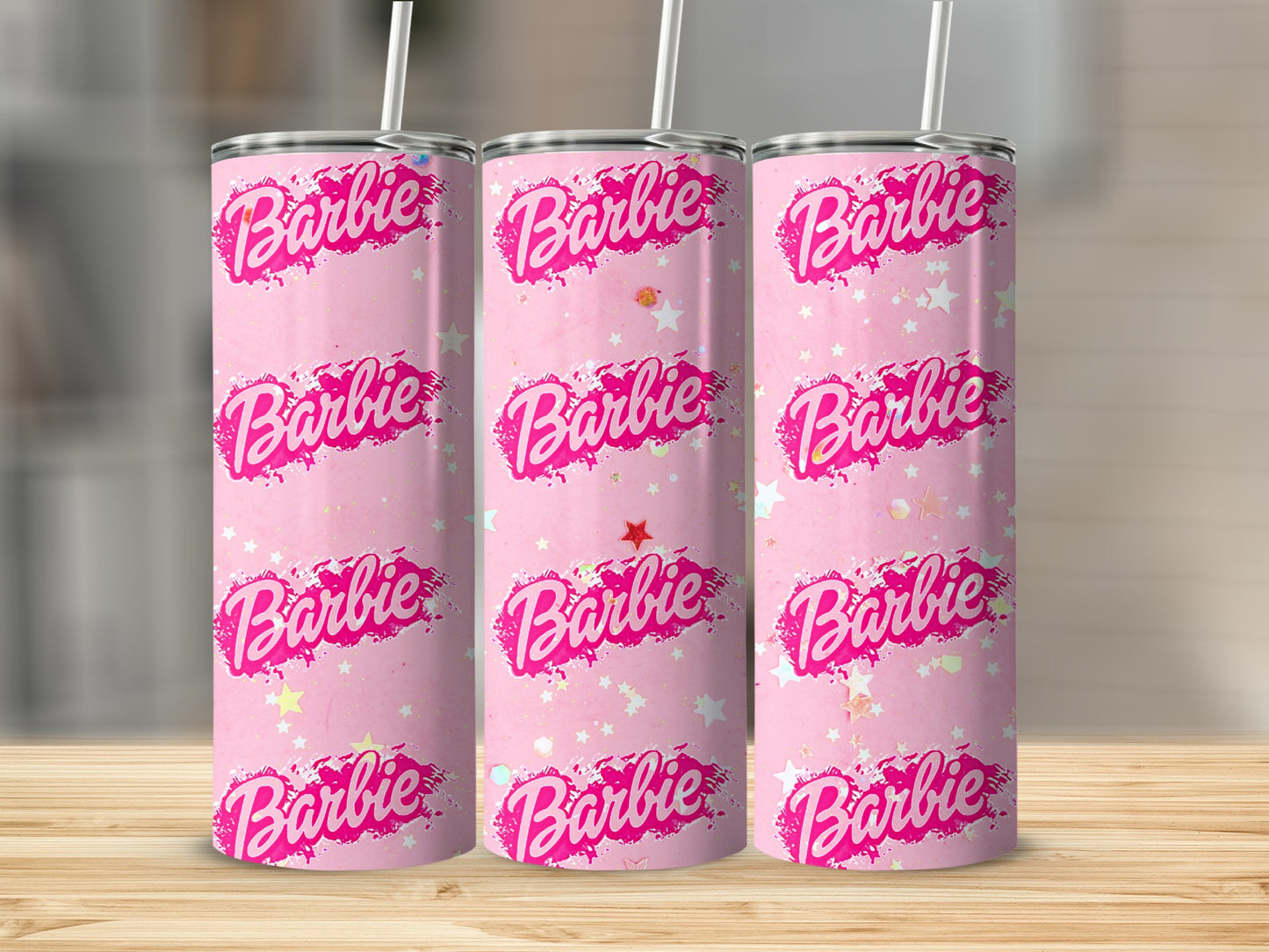 Barbie Pink Starry Design Tumbler Cup 20oz