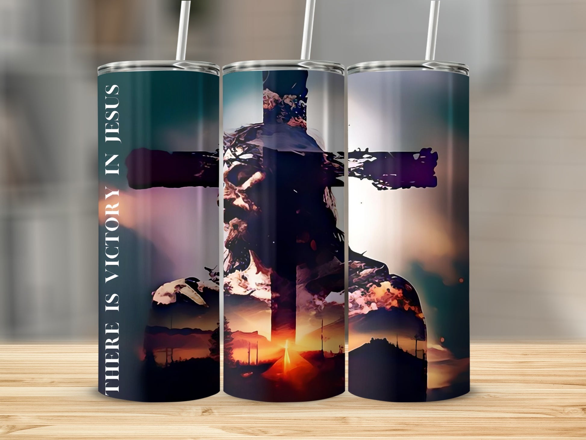 There Is Victory In Jesus Religious Tumbler